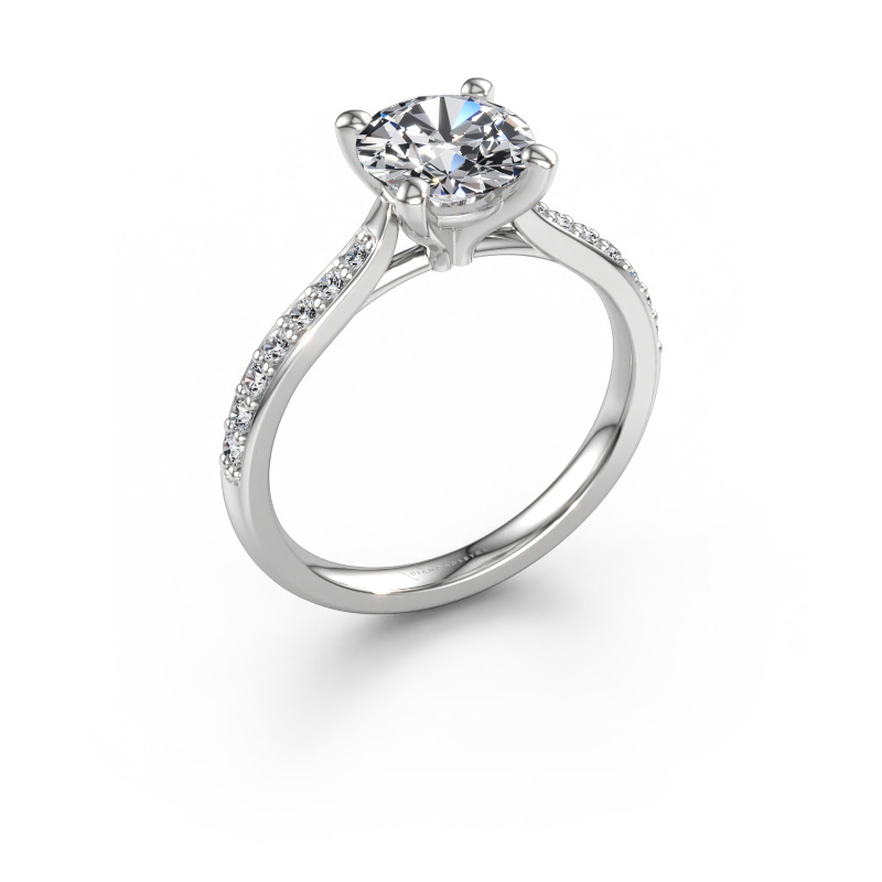 Immagine di Anello di fidanzamento Mignon RND 2 585 oro bianco Diamante 1.689 crt