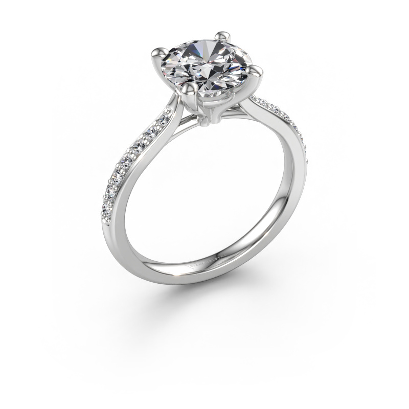 Immagine di Anello di fidanzamento Mignon RND 2 585 oro bianco Diamante 2.189 crt