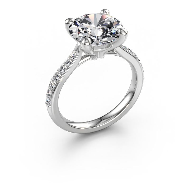 Immagine di Anello di fidanzamento Mignon RND 2 950 platino Diamante lab grown 4.254 crt