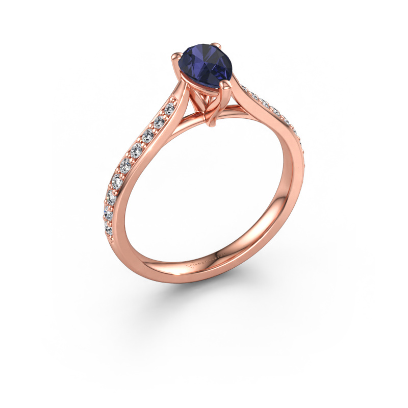 Immagine di Anello di fidanzamento Mignon PER 2 585 oro rosa Zaffiro 6.5x4.5 mm
