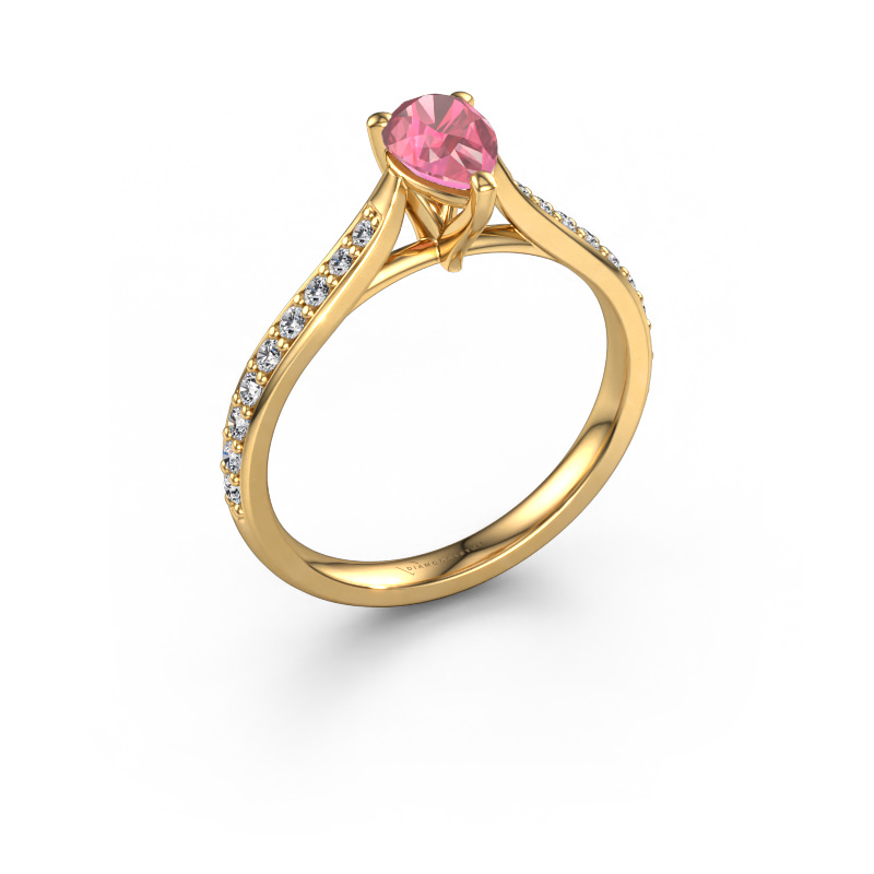 Image of Engagement ring Mignon PER 2 585 gold Tourmaline pink 6.5x4.5 mm