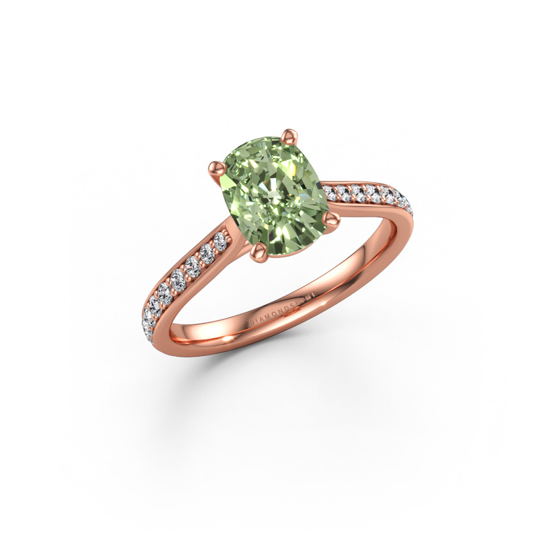 Immagine di Anello di fidanzamento Mignon CSH 2 585 oro rosa Diamante lab grown verde 8x6 mm