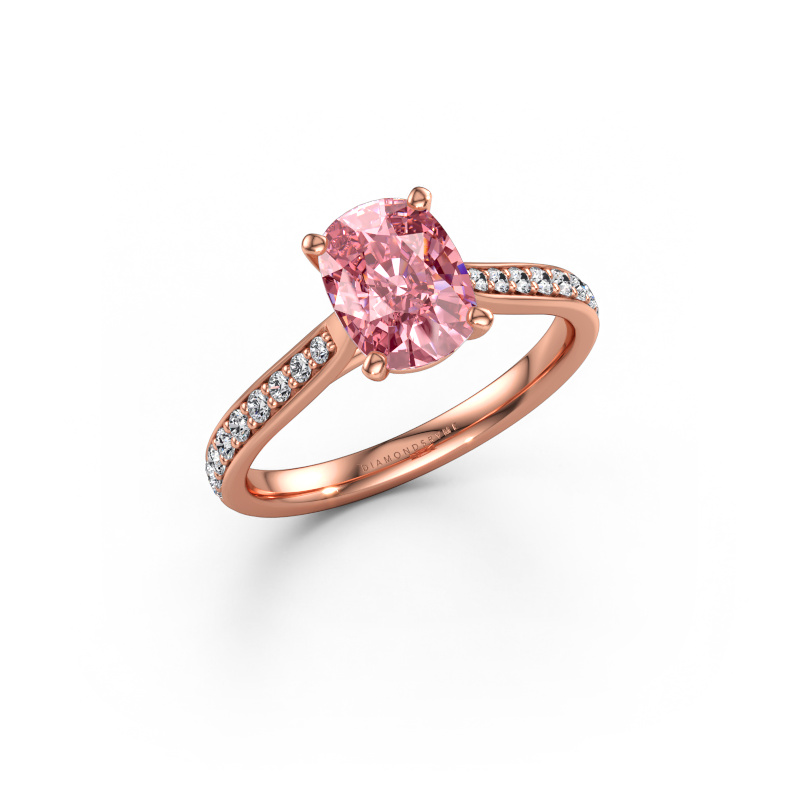 Image of Engagement ring Mignon CSH 2 585 rose gold Pink lab grown diamond 8x6 mm