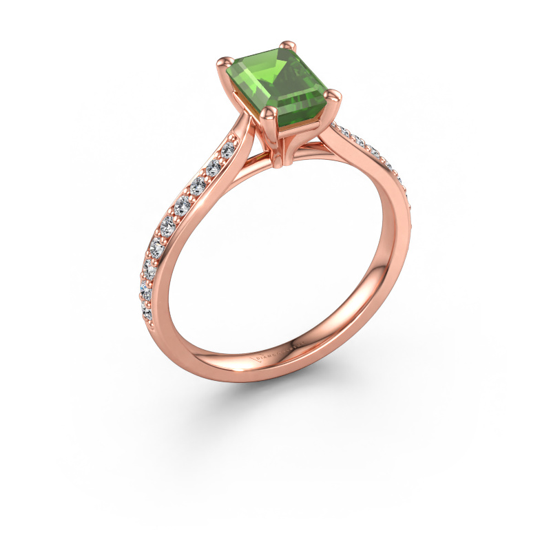 Bild av Förlovningsring Mignon EME 2 585 roséguld Grön turmalin 7x5 mm