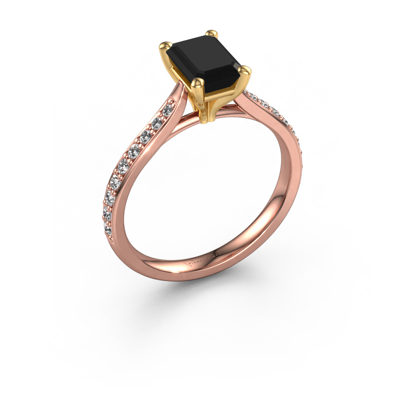 Bild von Verlobungsring Mignon eme 2 585 Roségold Schwarz Diamant 1.619 crt