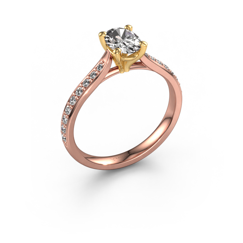 Image of Engagement ring Mignon ovl 2 585 rose gold Lab grown diamond 0.939 crt