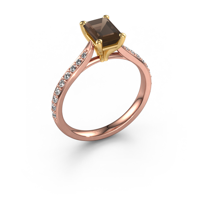 Bild von Verlobungsring Mignon eme 2 585 Roségold Rauchquarz 7x5 mm