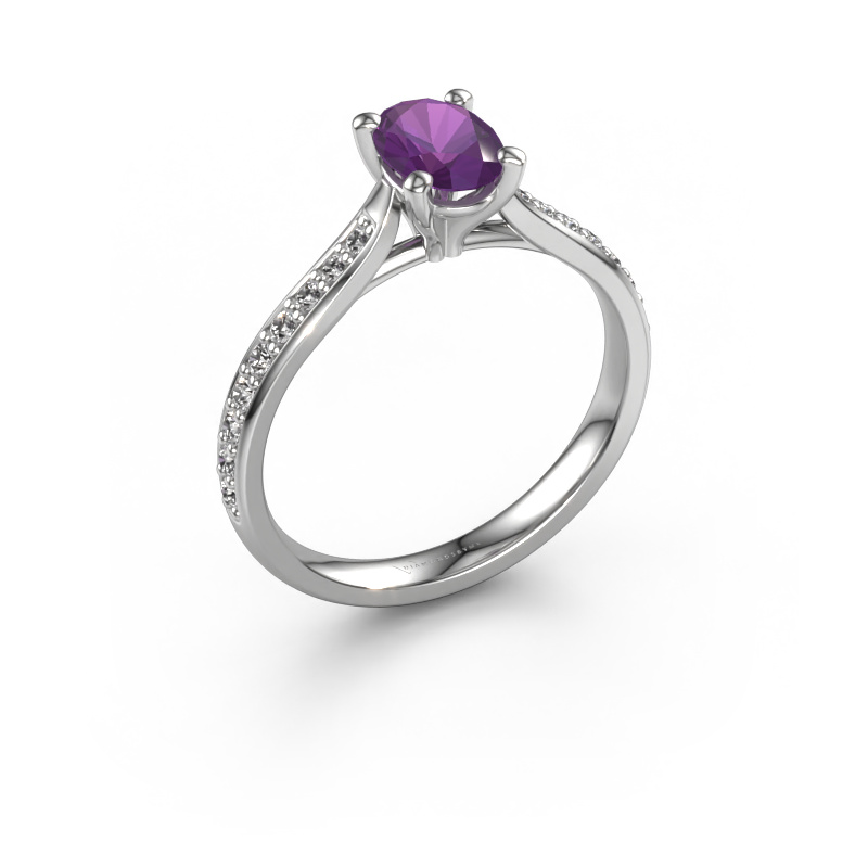 Image of Engagement ring Mignon ovl 2 950 platinum Amethyst 7x5 mm