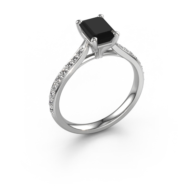 Bild von Verlobungsring Mignon eme 2 950 Platin Schwarz Diamant 1.619 crt