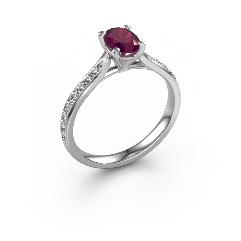 Image of Engagement ring Mignon ovl 2 950 platinum Rhodolite 7x5 mm