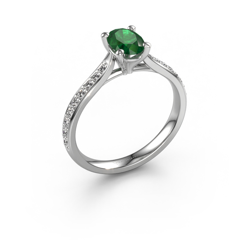 Image of Engagement ring Mignon ovl 2 950 platinum Emerald 7x5 mm