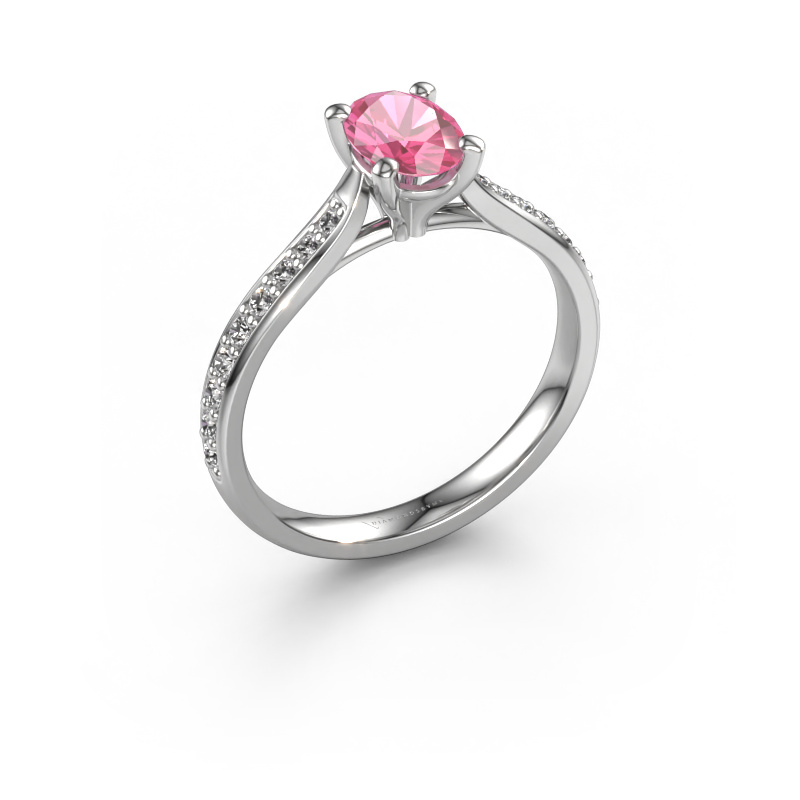 Image of Engagement ring Mignon ovl 2 950 platinum Pink sapphire 7x5 mm