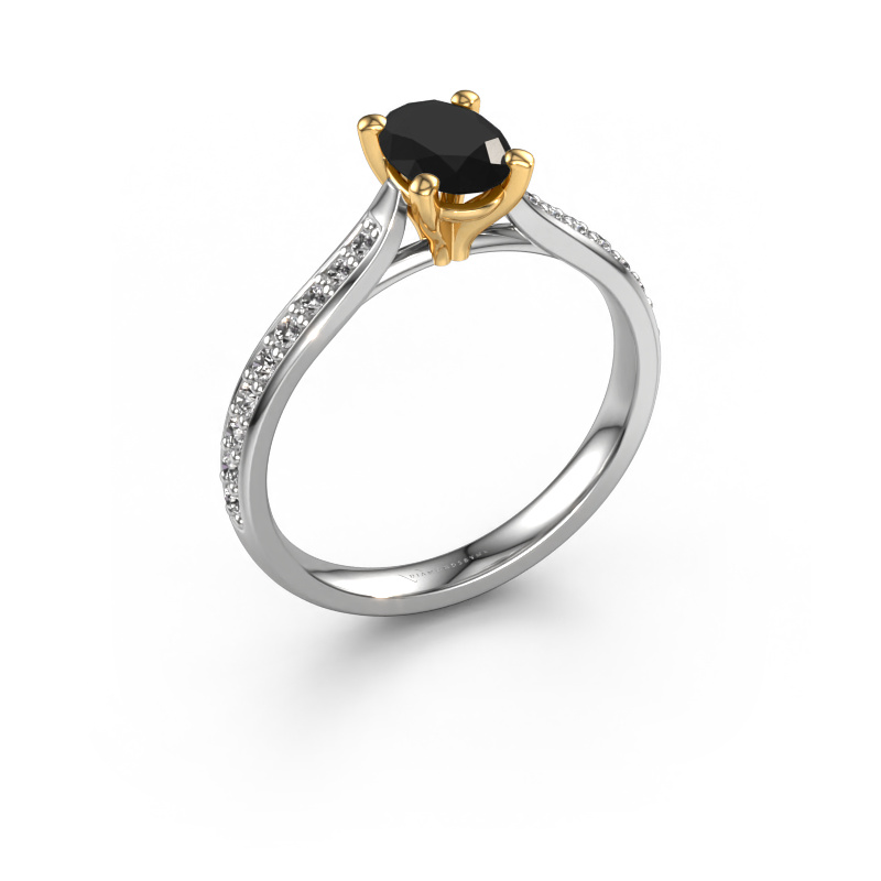 Bild von Verlobungsring Mignon ovl 2 585 Weißgold Schwarz Diamant 1.289 crt