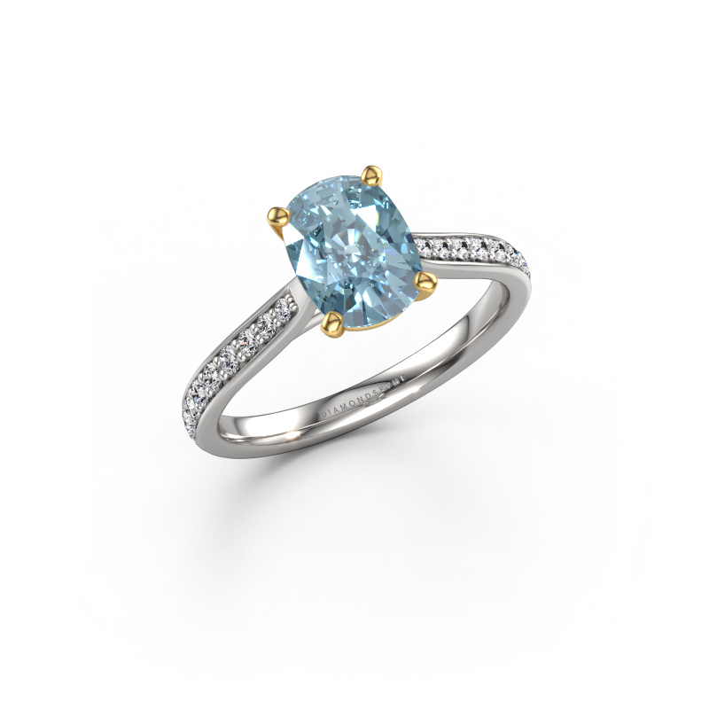 Afbeelding van Verlovingsring Mignon CSH 2 585 witgoud Blauwe lab grown diamant 8x6 mm