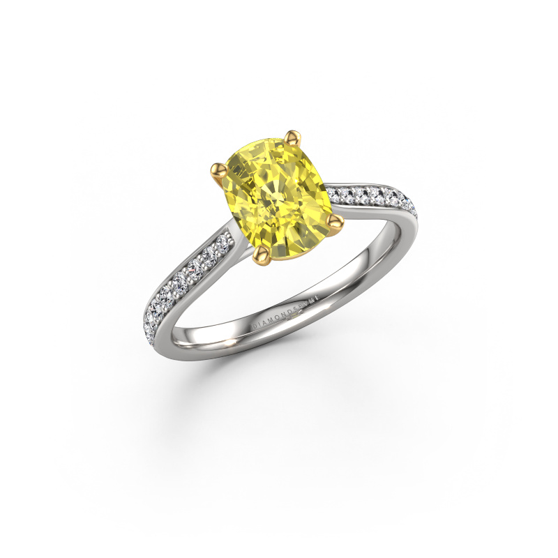 Afbeelding van Verlovingsring Mignon CSH 2 585 witgoud Gele lab grown diamant 8x6 mm