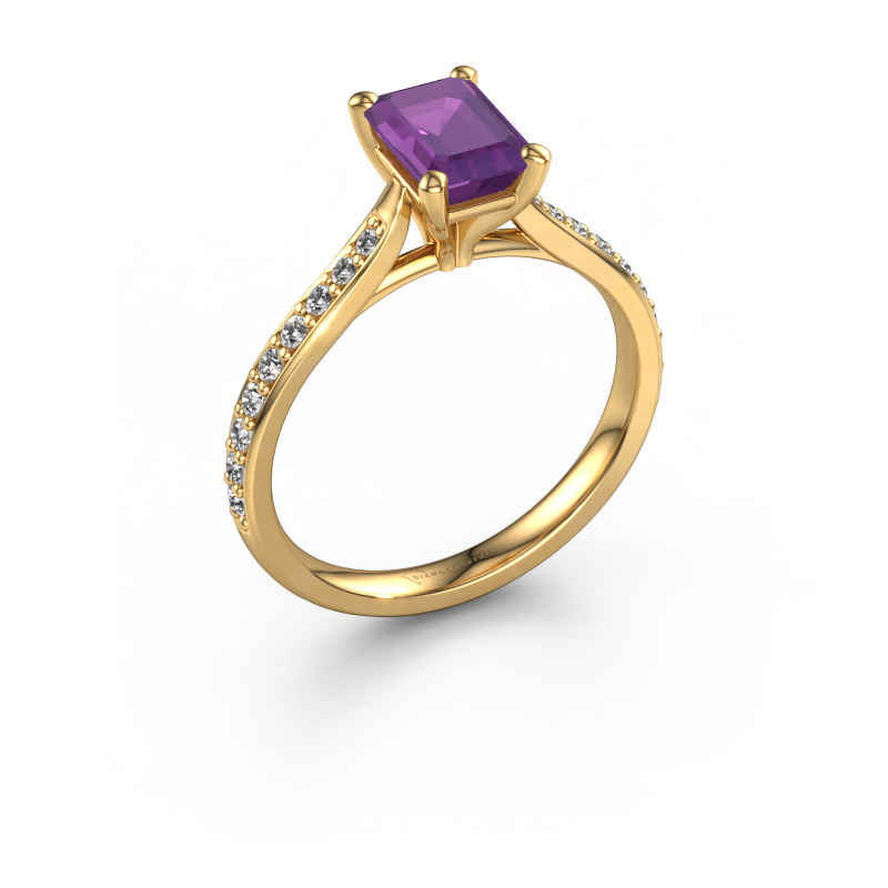 Image of Engagement ring Mignon eme 2 585 gold Amethyst 7x5 mm