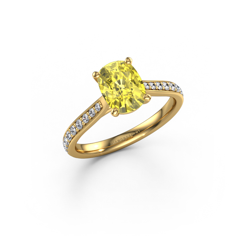 Image of Engagement ring Mignon CSH 2 585 gold Yellow lab grown diamond 8x6 mm