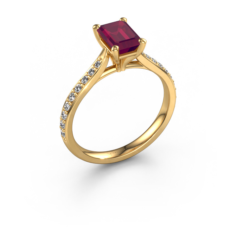 Bild von Verlobungsring Mignon eme 2 585 Gold Rhodolit 7x5 mm