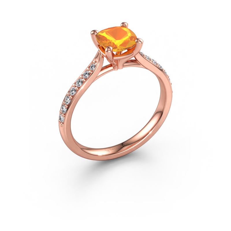 Immagine di Anello di fidanzamento Mignon CUS 2 585 oro rosa Citrino 6 mm