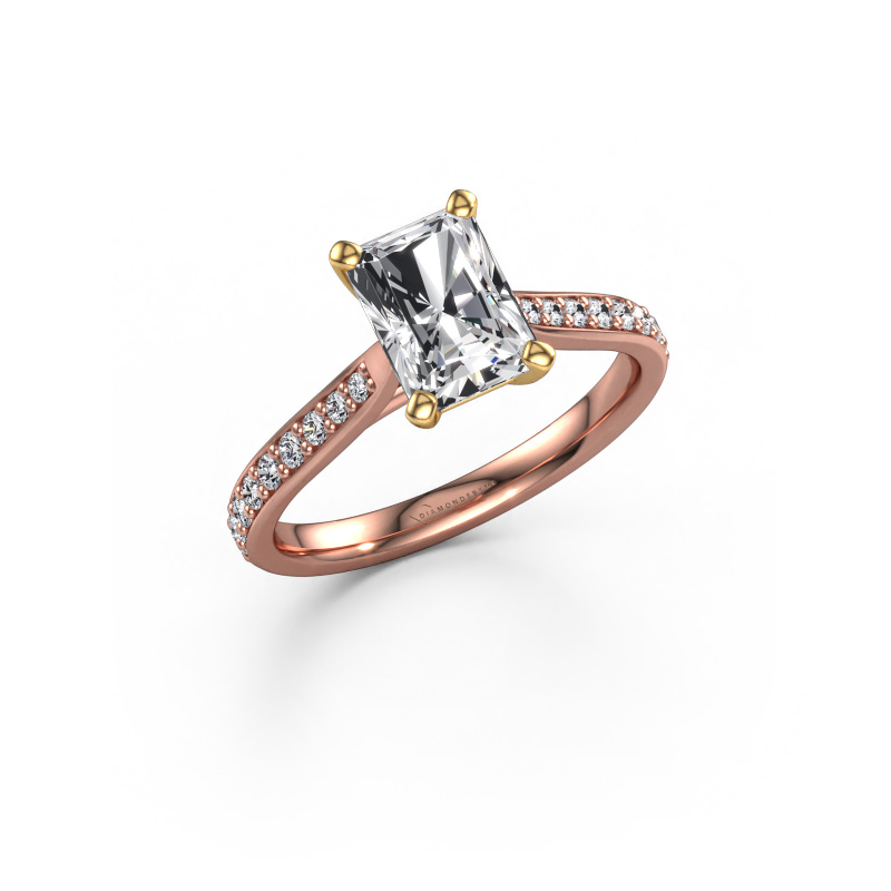 Image de Bague de fiançailles Mignon RAD 2 585 or rose Diamant synthétique 1.739 crt