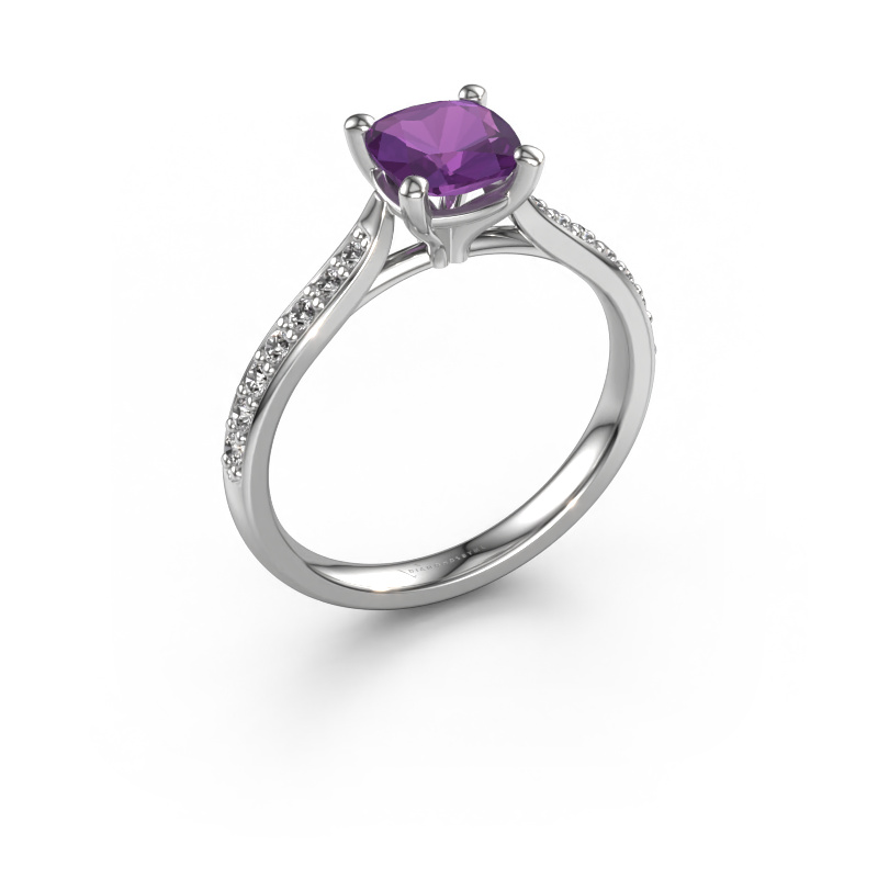 Bild von Verlobungsring Mignon cus 2 950 Platin Amethyst 6 mm