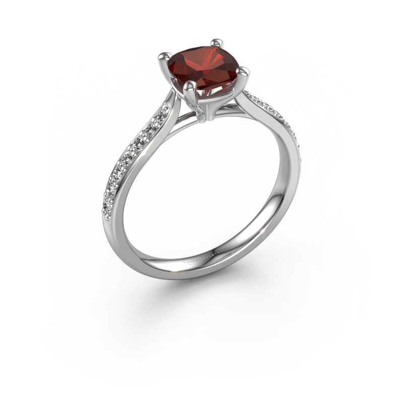 Image of Engagement ring Mignon cus 2 950 platinum Garnet 6 mm