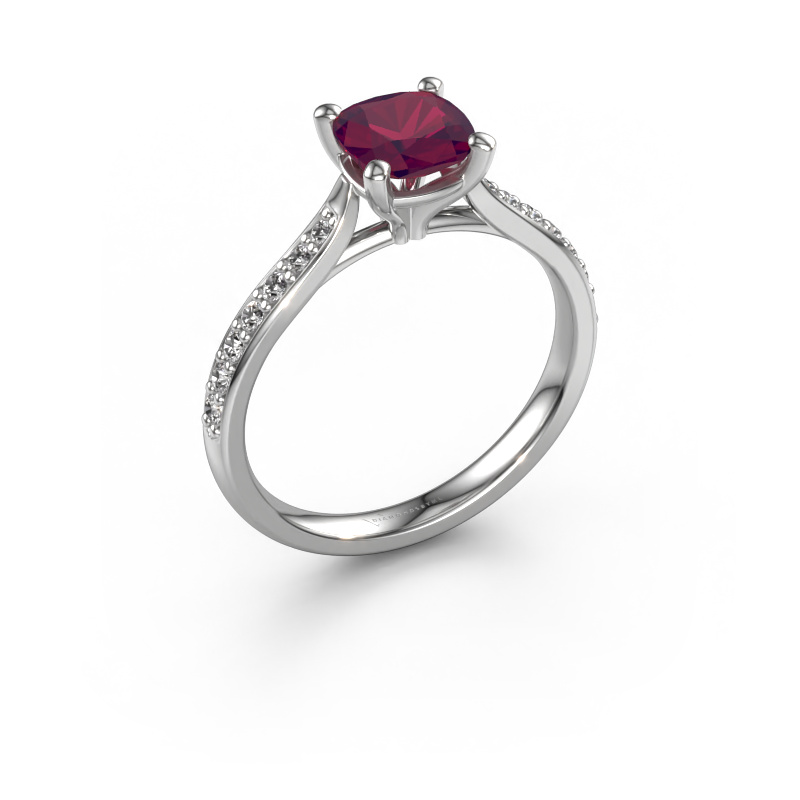 Image of Engagement ring Mignon cus 2 950 platinum Rhodolite 6 mm