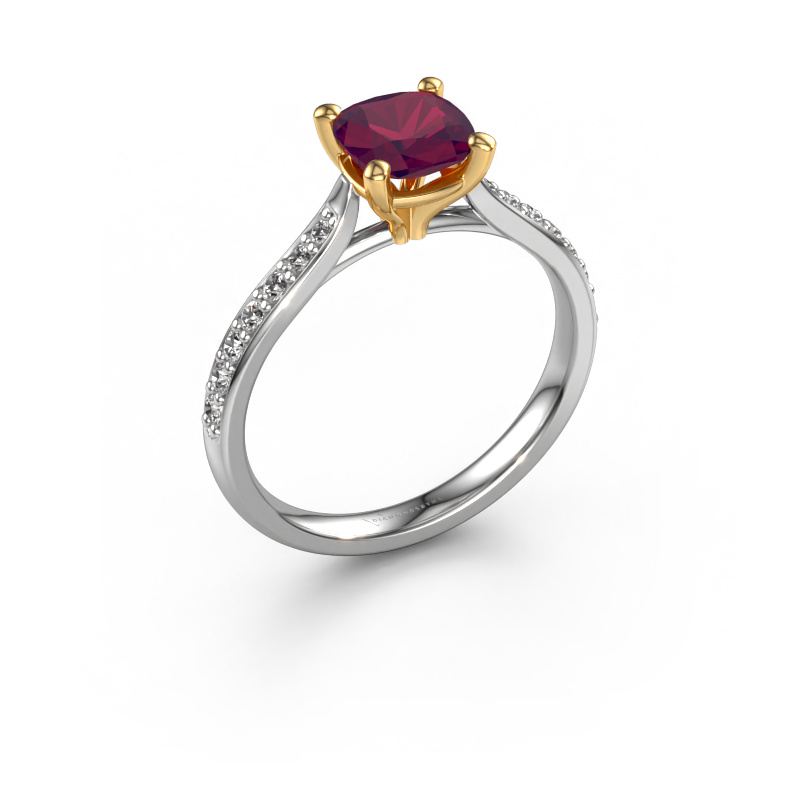 Bild von Verlobungsring Mignon cus 2 585 Weißgold Rhodolit 6 mm