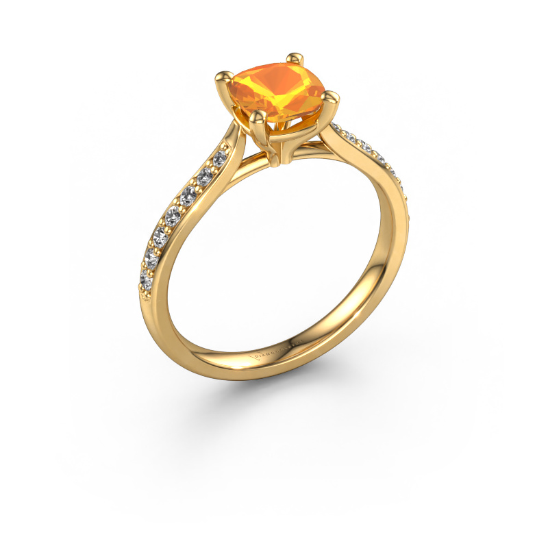 Image of Engagement ring Mignon cus 2 585 gold Citrin 6 mm
