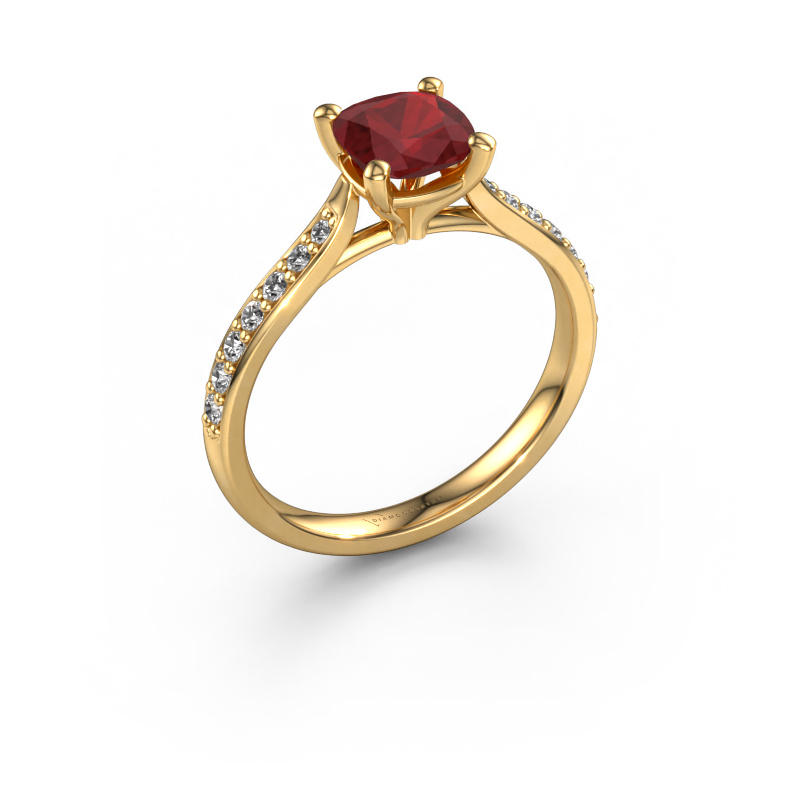 Image of Engagement ring Mignon cus 2 585 gold Ruby 6 mm