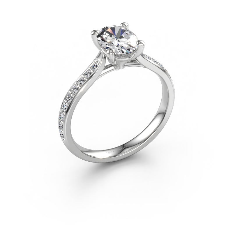 Immagine di Anello di fidanzamento Mignon OVL 2 585 oro bianco Diamante 1.339 crt