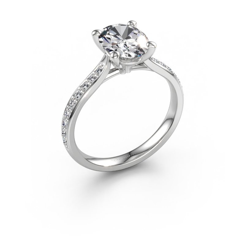 Immagine di Anello di fidanzamento Mignon OVL 2 585 oro bianco Diamante 2.039 crt