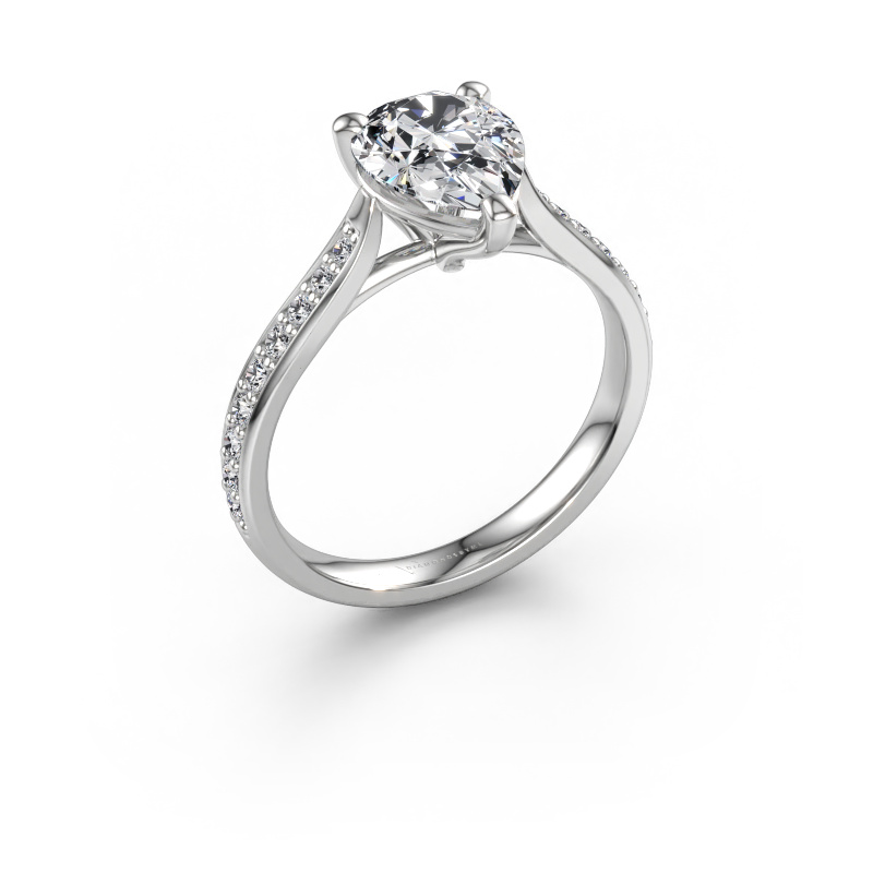 Immagine di Anello di fidanzamento Mignon PER 2 585 oro bianco Diamante 2.339 crt