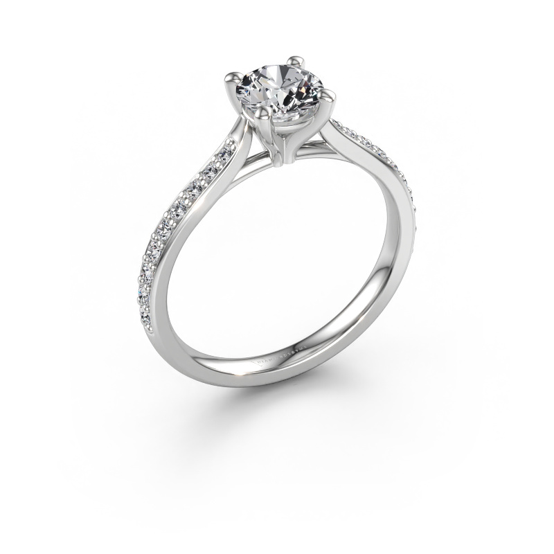 Immagine di Anello di fidanzamento Mignon RND 2 585 oro bianco Diamante lab grown 0.939 crt