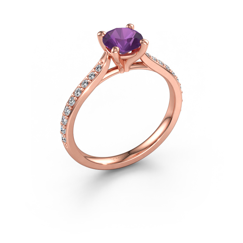 Bild av Förlovningsring Mignon RND 2 585 roséguld Ametist 6 mm