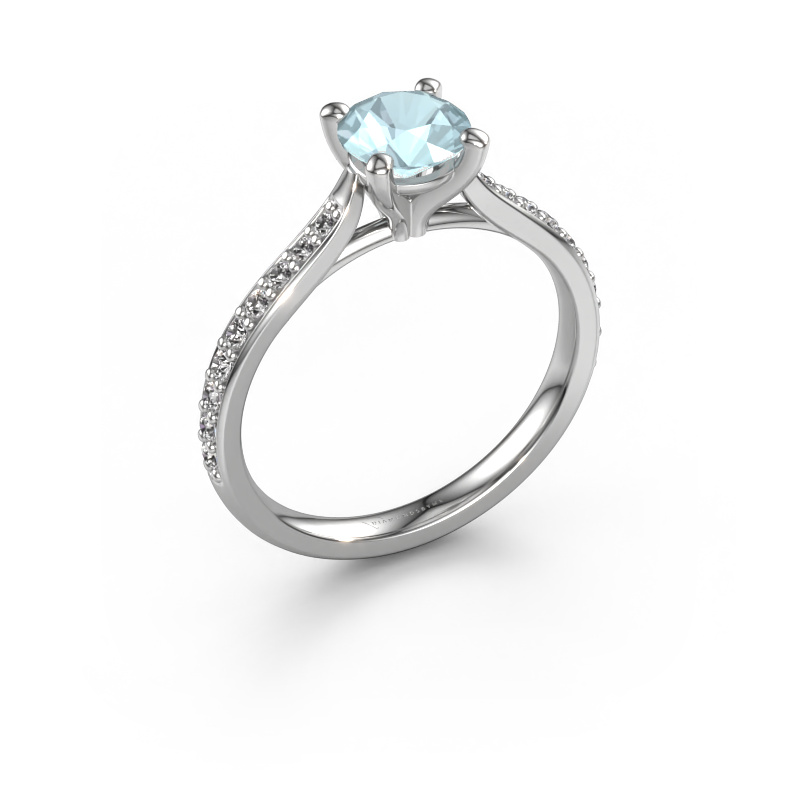 Image of Engagement ring Mignon rnd 2 950 platinum Aquamarine 6 mm