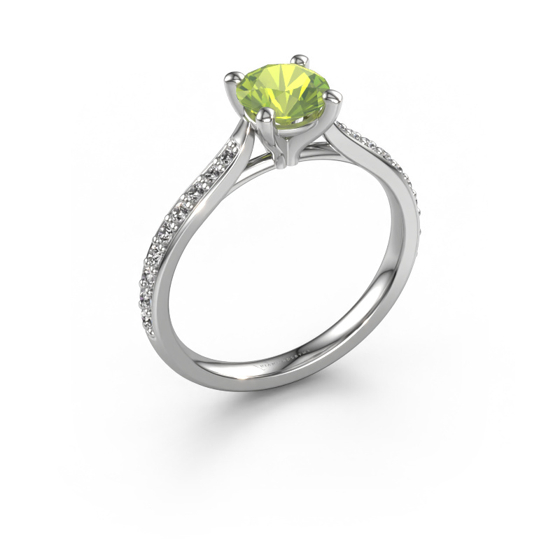 Image of Engagement ring Mignon rnd 2 950 platinum Peridot 6 mm
