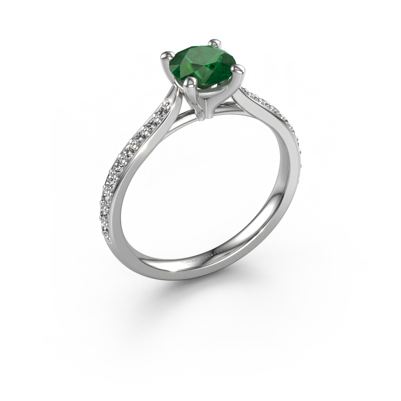 Image of Engagement ring Mignon rnd 2 950 platinum Emerald 6 mm