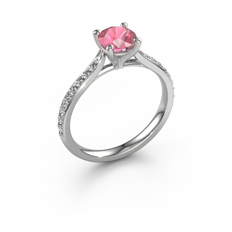 Image of Engagement ring Mignon rnd 2 950 platinum Tourmaline pink 6 mm