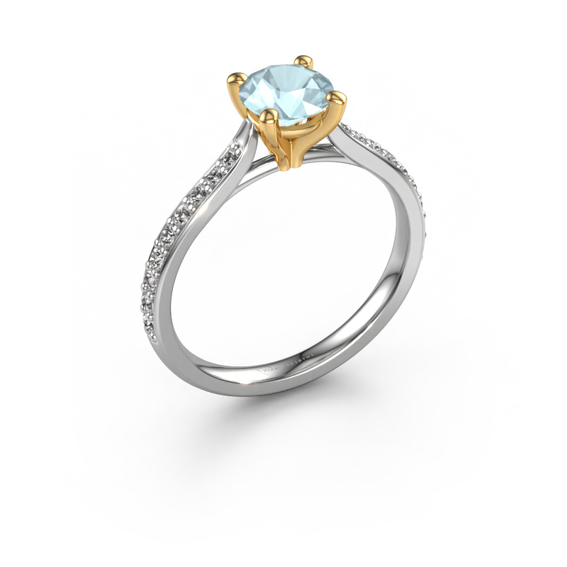 Bild von Verlobungsring Mignon rnd 2 585 Weißgold Aquamarin 6 mm