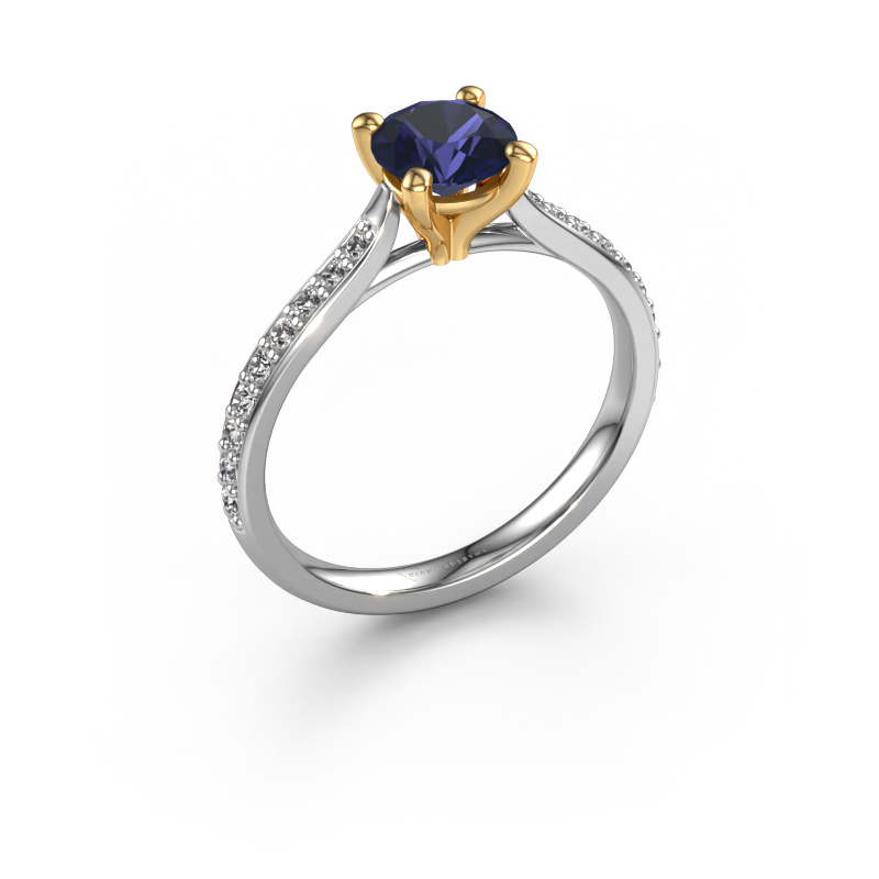 Bild von Verlobungsring Mignon rnd 2 585 Weißgold Saphir 6 mm