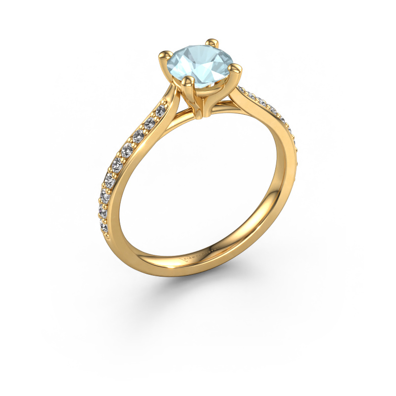 Bild von Verlobungsring Mignon rnd 2 585 Gold Aquamarin 6 mm