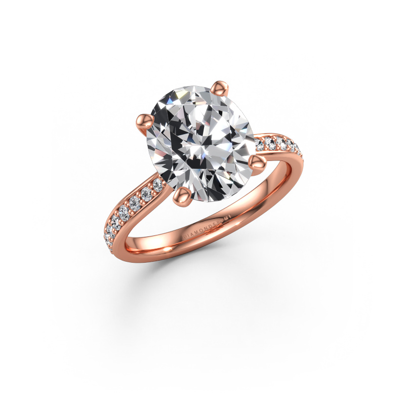 Bild av Förlovningsring Mignon OVL 2 585 roséguld Labbodlad diamant 4.089 crt