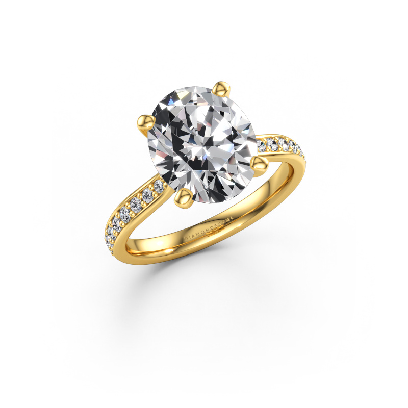 Bild av Förlovningsring Mignon OVL 2 585 gult guld Labbodlad diamant 4.089 crt