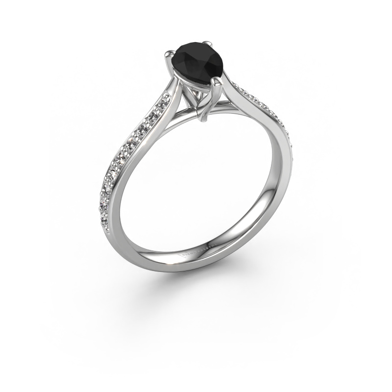 Afbeelding van Verlovingsring Mignon per 2 950 platina Zwarte diamant 0.839 crt