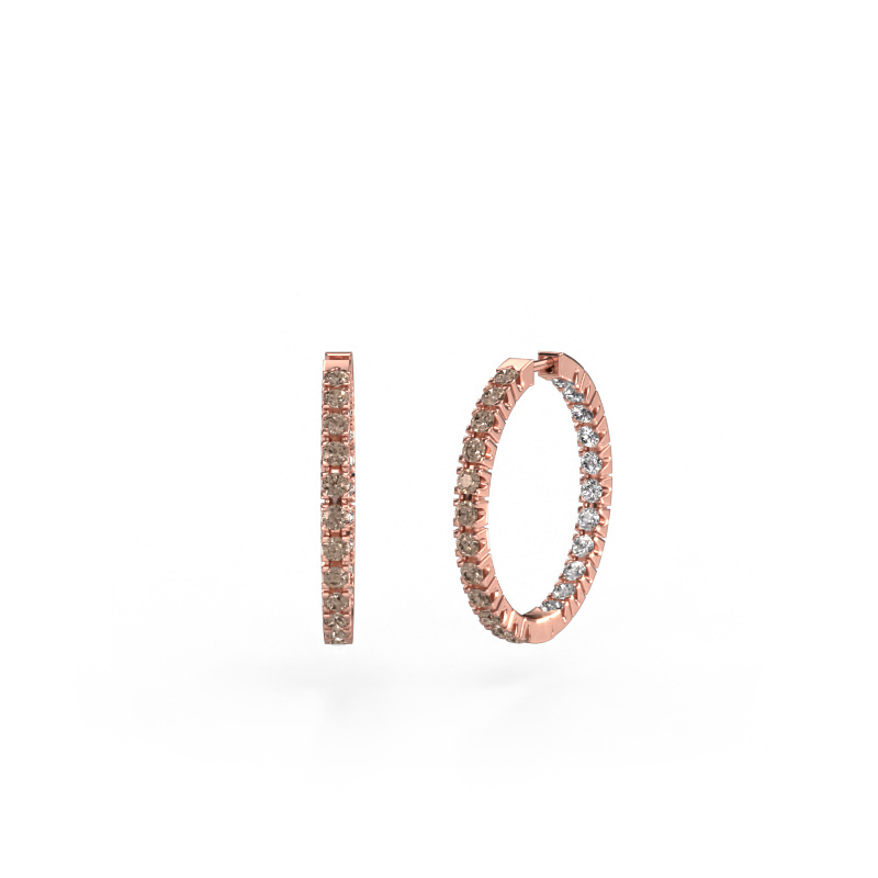 Bild von Creole Miki 20mm 585 Roségold Braun Diamant 1.38 crt