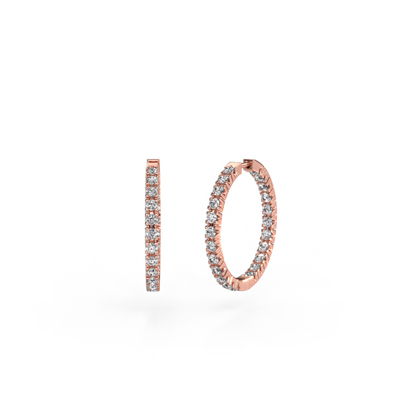 Afbeelding van Creolen Miki 20mm 585 rosé goud Diamant 1.38 crt