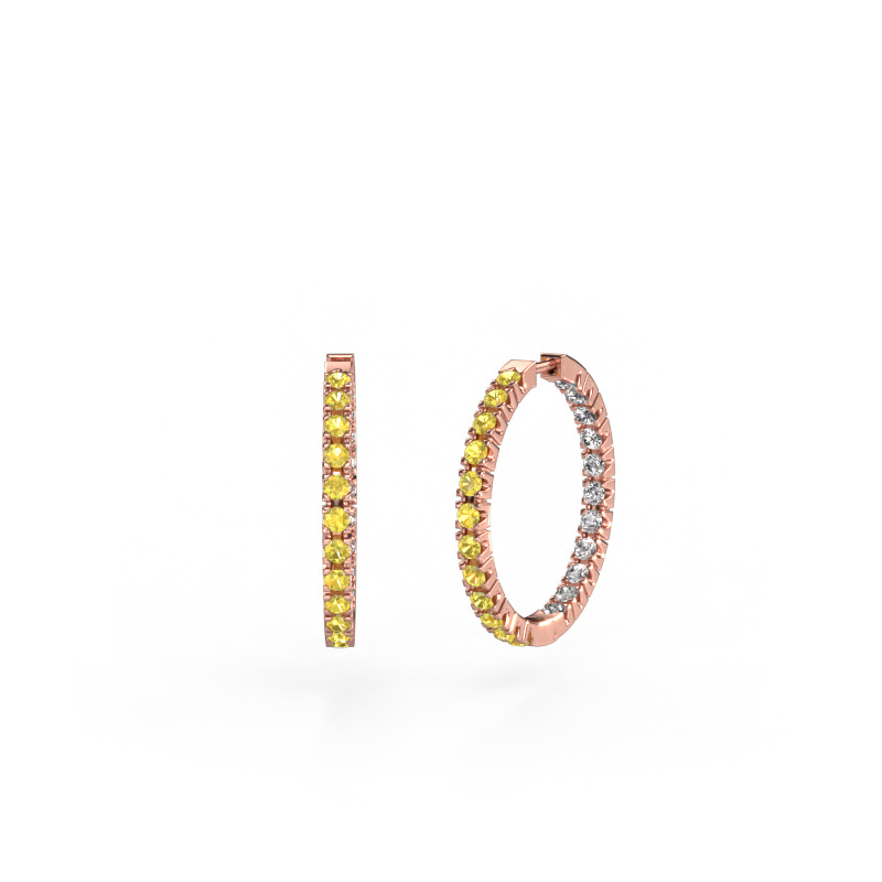 Bild von Creole Miki 20mm 585 Roségold Gelb Saphir 2 mm