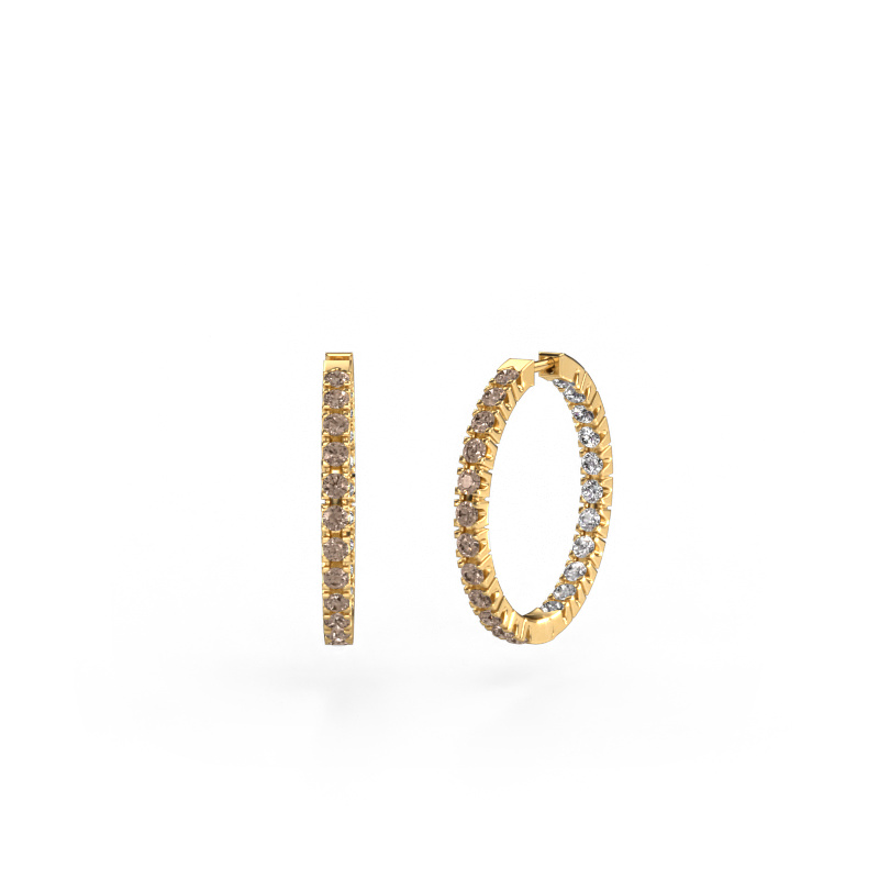 Bild von Creole Miki 20mm 585 Gold Braun Diamant 1.38 crt