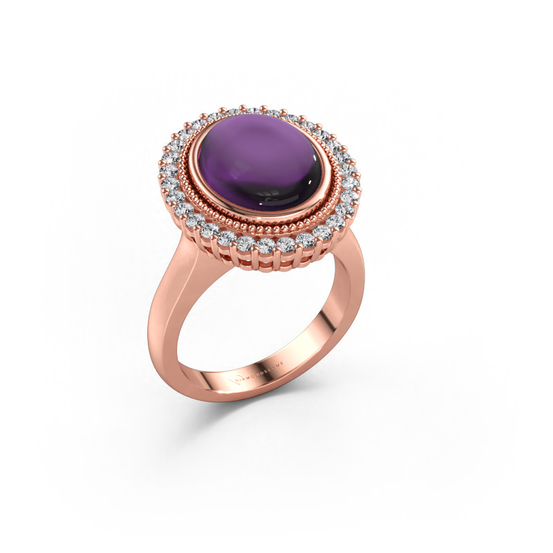Immagine di Anello Mila 585 oro rosa Ametista 12x10 mm